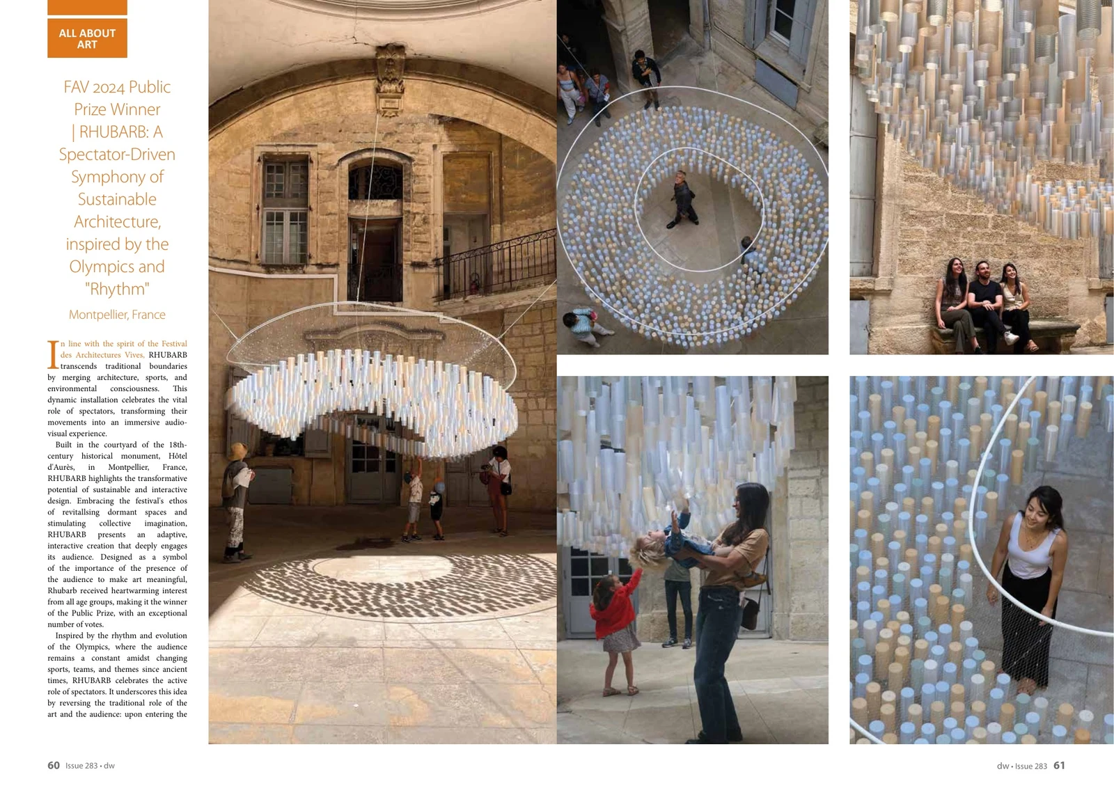 Pages 60–61 of Designing Ways featuring the RHUBARB installation